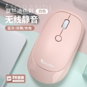 无线鼠标可充电式 静音无声笔记本电脑台式家用办公商务游戏适用华为联想惠普苹果通用女生可爱 蓝牙无限鼠标